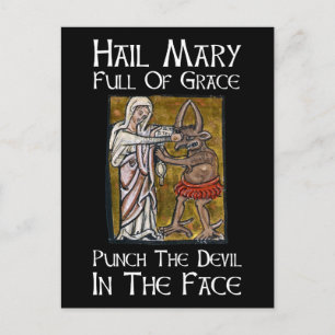Punch de duivel in het gezicht! briefkaart