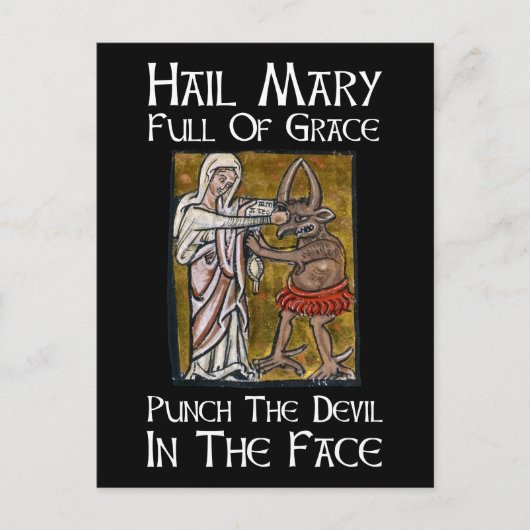 Punch de duivel in het gezicht! briefkaart (Voorkant)