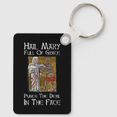 Punch de duivel in het gezicht! sleutelhanger (Achterkant)