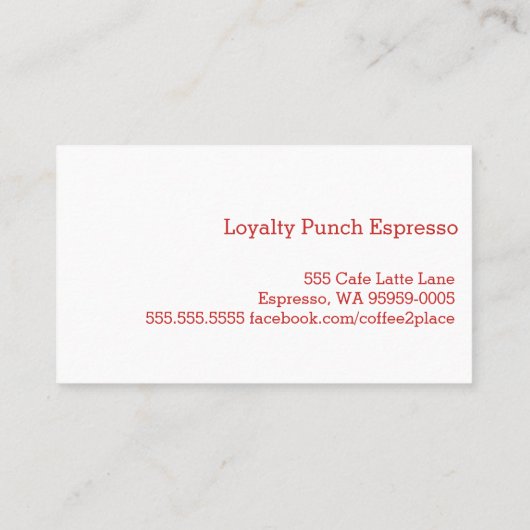 Punch deze eenvoudige Dark Loyalty Coffee Punch-Ka (Achterkant)