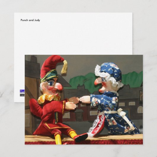 Punch en Judy Briefkaart (Voorkant / Achterkant)