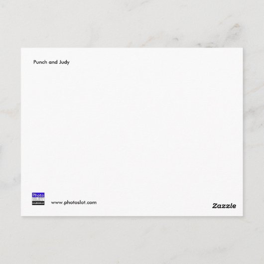 Punch en Judy Briefkaart (Achterkant)