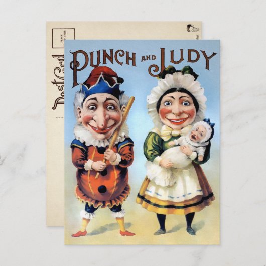  Punch en Judy Briefkaart (Voorkant / Achterkant)