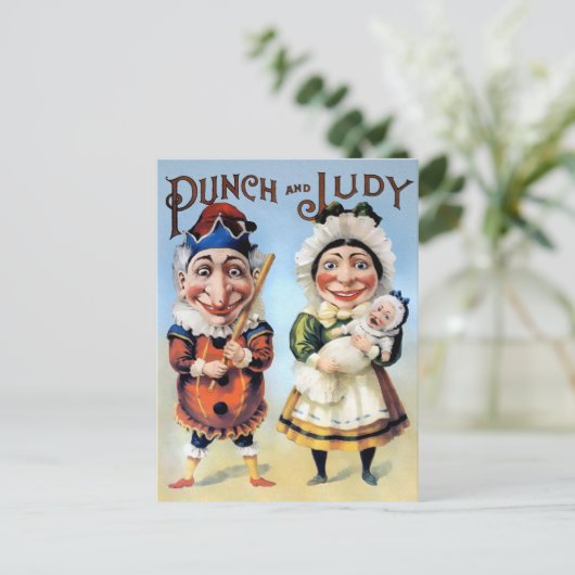  Punch en Judy Briefkaart (Staand voorkant)