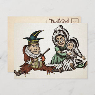 Punch en Judy en Baby Briefkaart