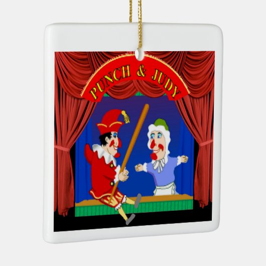 Punch en Judy Keramisch Ornament (Rechts)