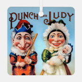 Punch en Judy kerstversiering Metalen Ornament (Achterkant)
