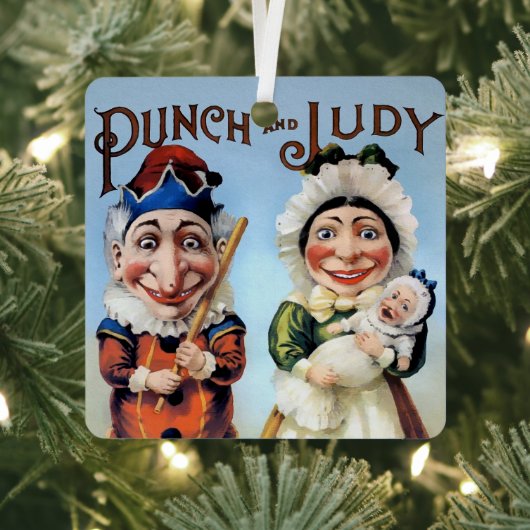 Punch en Judy kerstversiering Metalen Ornament (Insitu)