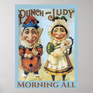  Punch en Judy Poster, voeg tekst Poster toe