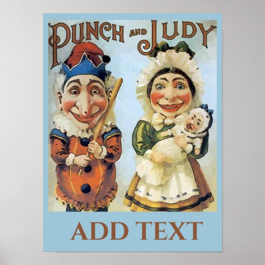  Punch en Judy Poster, voeg tekst Poster toe (Voorkant)