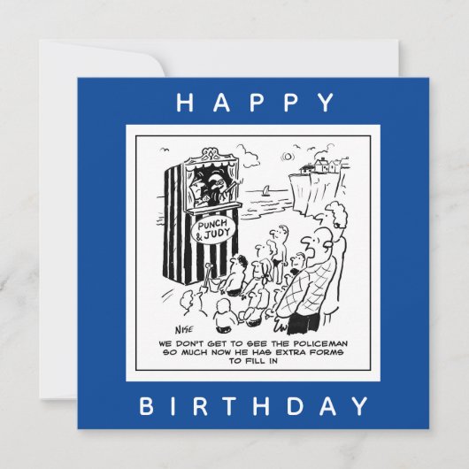 Punch en Judy show op het strand cartoon Kaart (Voorkant)