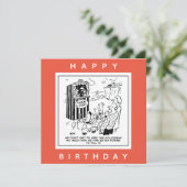 Punch en Judy show op het strand cartoon Kaart (Staand voorkant)