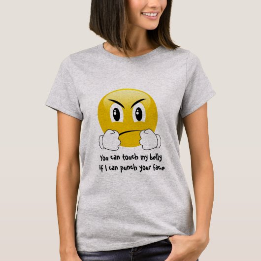 Punch Face Emoji Belly Touch Matery T-Shirt (Voorkant)