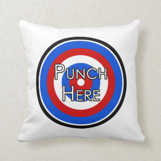 "Punch here" Pillow Kussen