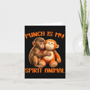 Punch is spirituele dier knuffel punch aap meme kaart