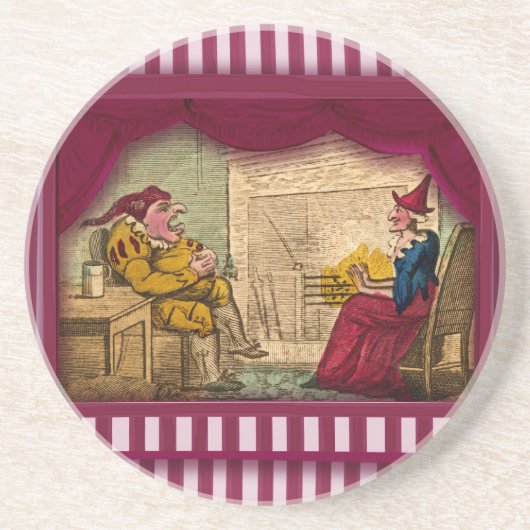 Punch & Judy Scene I Zandsteen Onderzetter (Voorkant)