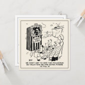 Punch & Judy Show op de strand Cartoon Kaart (Voorkant / Achterkant in situ)