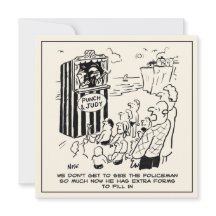 Punch & Judy-show op het strand Cartoon