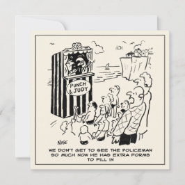 Punch & Judy-show op het strand Cartoon Kaart