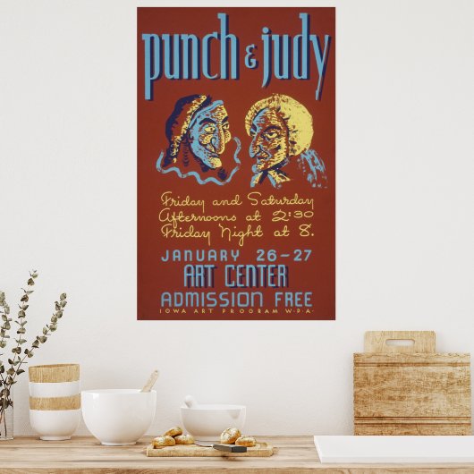 Punch & Judy Vintage Poster (Keuken)