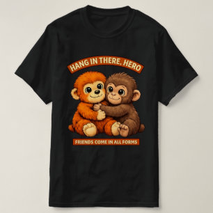 Punch-kun Aap Ontwerp Klassieker -Vriendschap T-shirt