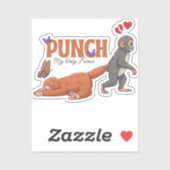 ‏Punch‑kun & Plush Monkey – Kawaii for Kids Sticker (Vel)