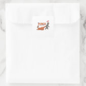 Punch‑kun & Plush Monkey – Kawaii for Kids Vierkante Sticker (Tas)