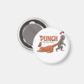 Punch‑kun & Plush Monkey – Kawaii voor Kinderen Magneet (Voorkant / Achterkant)