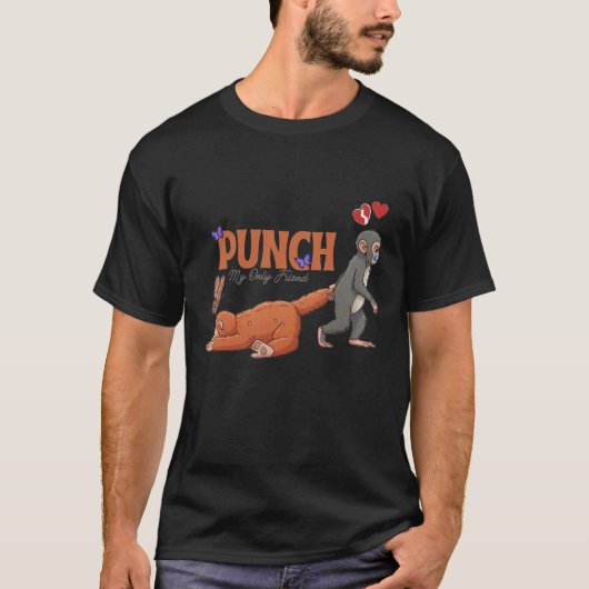 ‏Punch‑kun & Plush Monkey – Kawaii voor kinderen T-shirt (Voorkant)