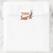 Punch‑kun & Plush Monkey – Kawaii voor Kinderen Vierkante Sticker (Tas)