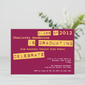 Punch label red afstuderen class van uitnodiging (Staand voorkant)