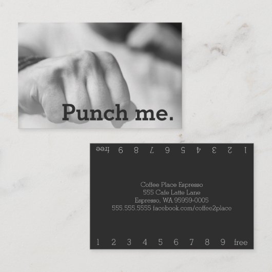 Punch me Simple Dark Loyalty Coffee Fist (Voorkant / Achterkant)