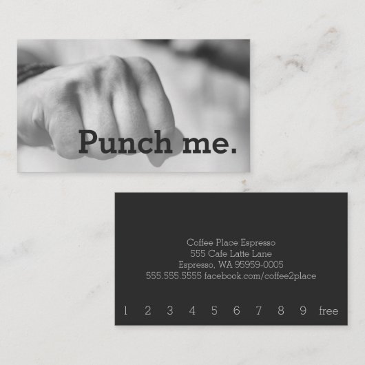 Punch me Simple Dark Loyalty Coffee Fist (Voorkant / Achterkant)