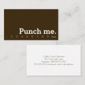 Punch Me Simple Dark Loyalty Coffee Punch-Card (Voorkant / Achterkant)