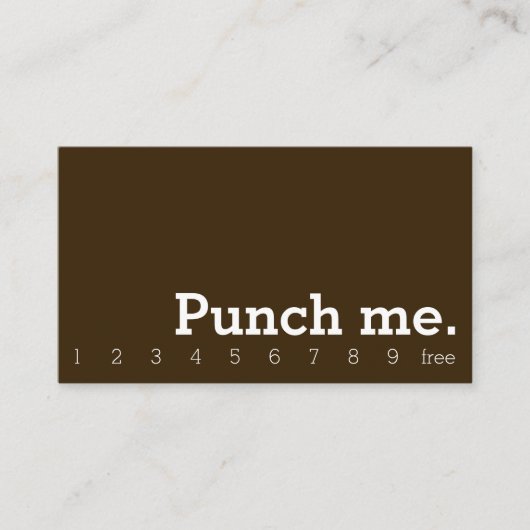 Punch Me Simple Dark Loyalty Coffee Punch-Card (Voorkant)
