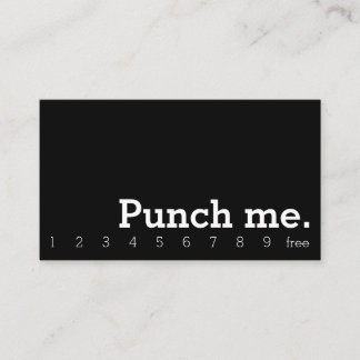 Punch me Simple Dark Loyalty Coffee Punch Card