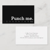 Punch me Simple Dark Loyalty Coffee Punch Card (Voorkant / Achterkant)