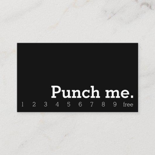 Punch me Simple Dark Loyalty Coffee Punch Card (Voorkant)