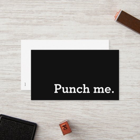 Punch me Simple Dark Loyalty Coffee Punch Card (Voorkant / Achterkant in situ)