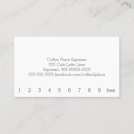 Punch me Simple Dark Loyalty Coffee Punch Card (Achterkant)