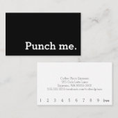 Punch me Simple Dark Loyalty Coffee Punch Card (Voorkant / Achterkant)