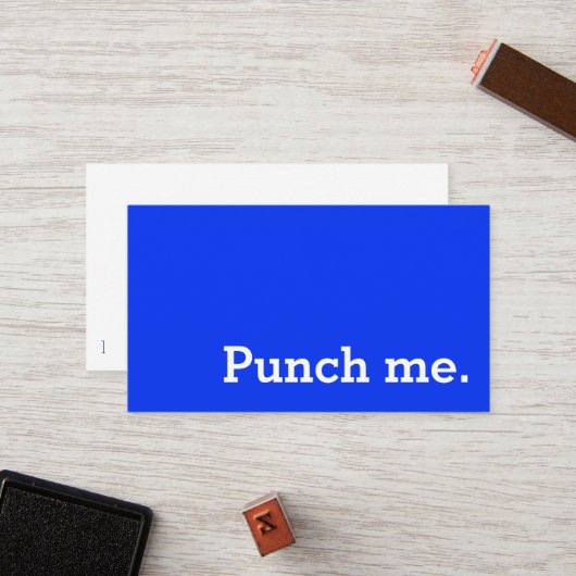 Punch Me Simple Dark Loyalty Coffee Punch-Card (Voorkant / Achterkant in situ)