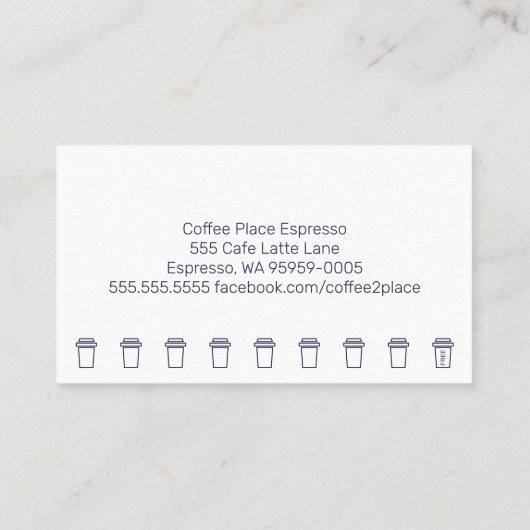 Punch me Simple Dark Loyalty Coffee Reward Card (Achterkant)