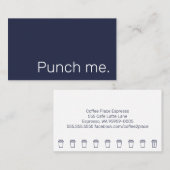 Punch me Simple Dark Loyalty Coffee Reward Card (Voorkant / Achterkant)