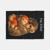 Punch monkey cute baby funny animal fleece deken (Voorkant (Horizontaal))