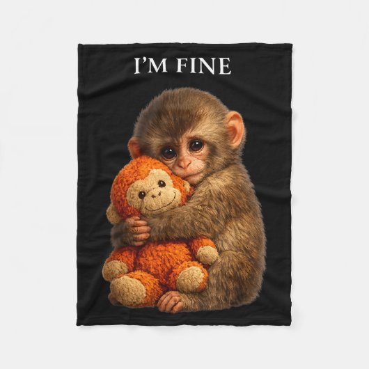 Punch monkey cute baby funny animal fleece deken (Voorkant)