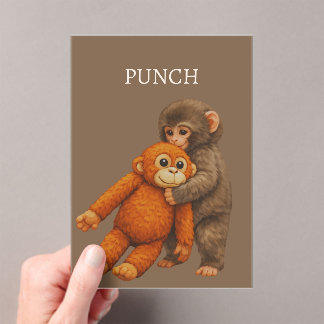 Punch Monkey Funny Notebook | Cute Cartoon Monkey Acryl Uitnodigingen