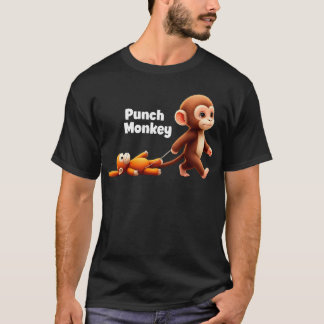 Punch Monkey Viraal Knuffelig Grafisch T-shirt