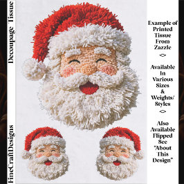 Punch Needle & Crochet Santa Faces ER6L Decoupage Tissuepapier