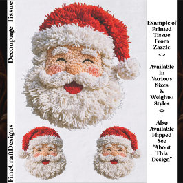 Punch Needle & Crochet Santa Faces ER6R Decoupage Tissuepapier